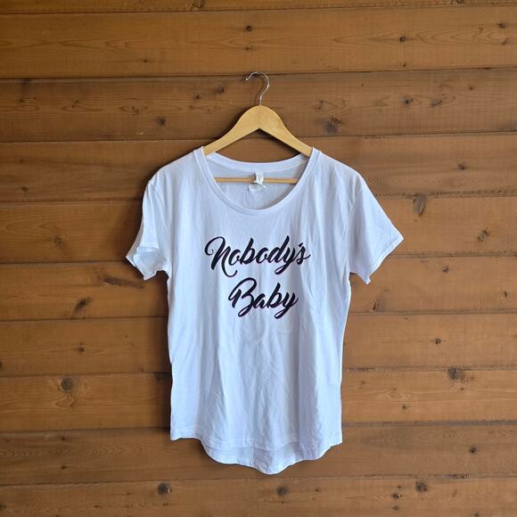 Spitfire Girl Tops - Spitfire Girl Shirt Nobody's Baby Tshirt NWT Y2K 90's Graphic Tee L White Top